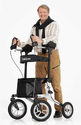 Man walking using all-terrain upright walker